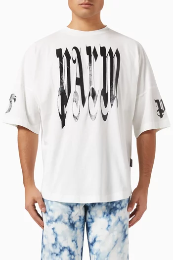 Gothic Logo Over T-shirt in Cotton