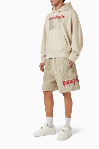 Pencil All Over Sweatshorts in Cotton