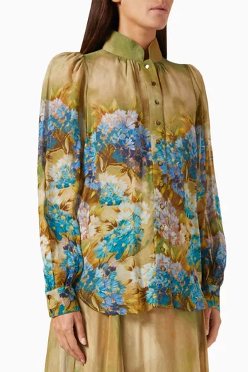 Floral-print Shirt in Organza