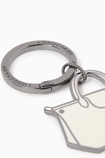 Le Pliage Enamelled Keyring in Metal