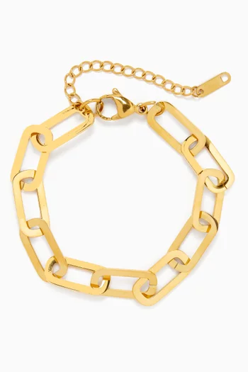 Clarisse Chunky Paperclip Bracelet in 18kt Gold-plated Stainless Steel