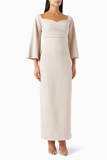 Wide-sleeve Column Dress