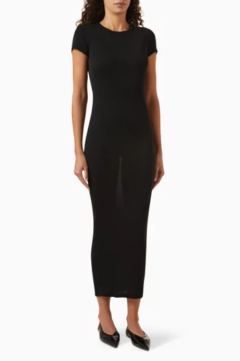 Cap-sleeve Midi Dress in Cotton