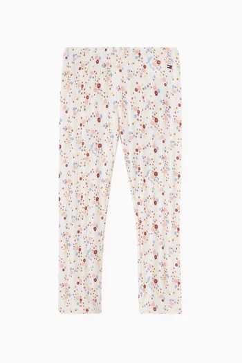 Floral Pointelle Leggings in Cotton