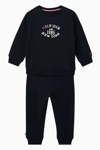 Monotype Sweatshirt & Sweatpants Set in Cotton