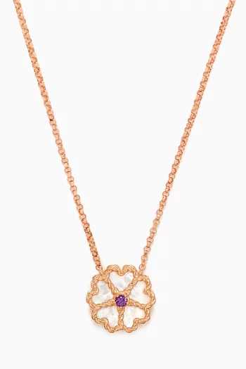 Farfasha Petali del Mare Mother of Pearl & Amethyst Necklace in 18kt Rose Gold