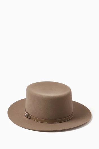 Unused Hampton Hat in Felt Fabric & Palladium Hardware