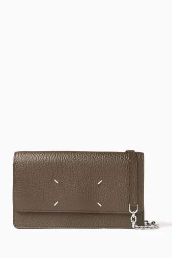 Wallet on Chain in Grainy Leather