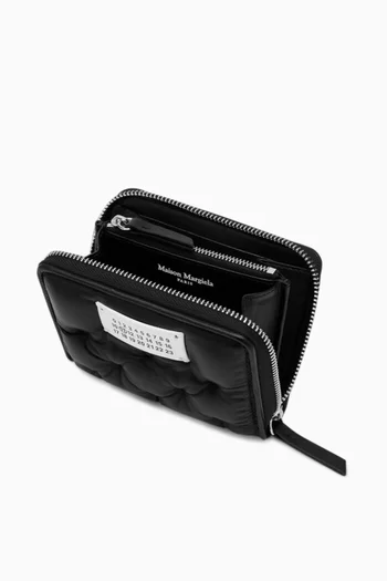 Small Glam Slam Embroidered Wallet in Leather