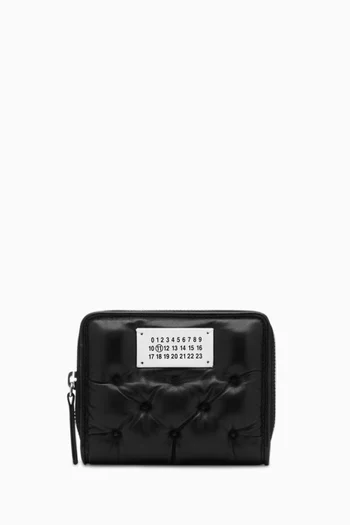 Small Glam Slam Embroidered Wallet in Leather