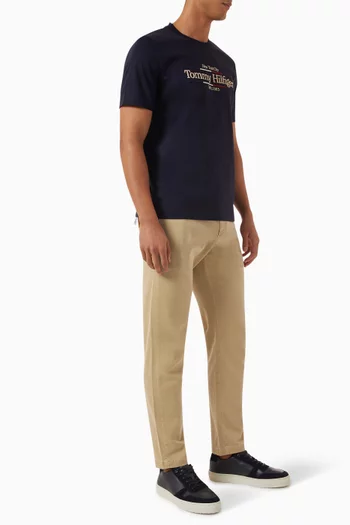Drawstring-waist Chino Pants in Organic Cotton Blend