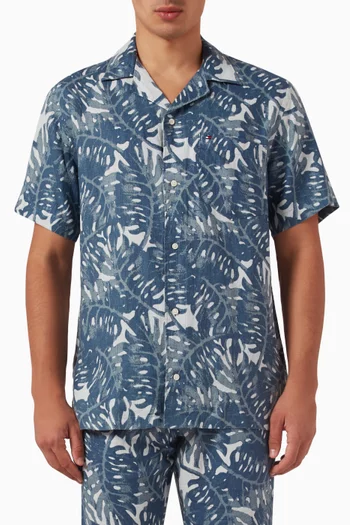 Tropical-print Shirt in Linen