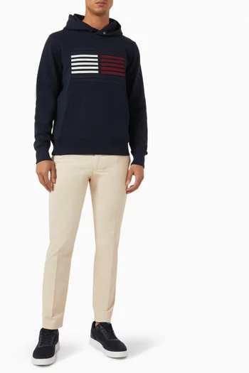 Hilfiger Flag Grosgrain Hoodie in Cotton