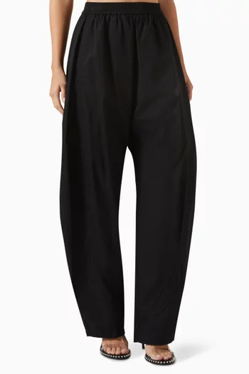 Piped Track Pants in Cotton Twill