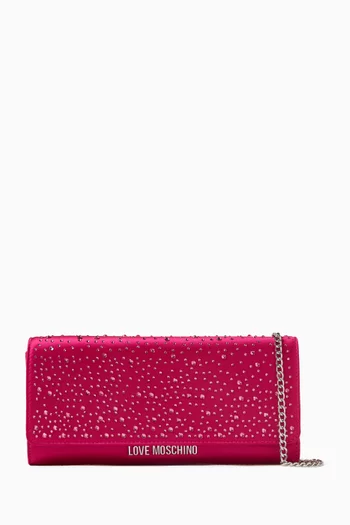 Majestic Embellished Clutch in Satin
