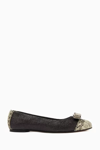 Varina Ballet Flats in Raffia-nylon