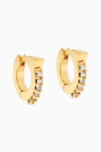 Gancini Crystal Hoop Earrings in Brass