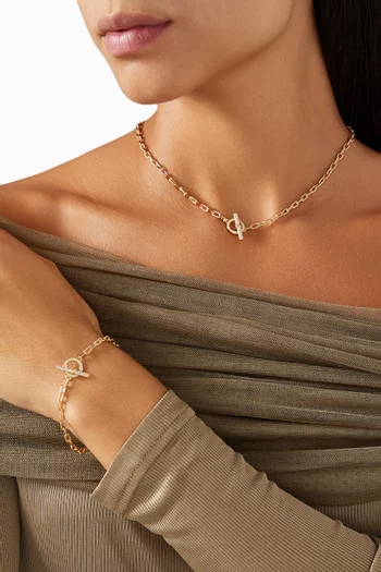 Madison® Pavé Toggle Chain Bracelet in 18kt Yellow Gold
