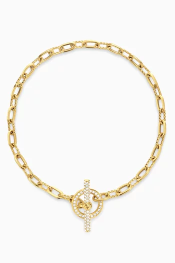 Madison® Pavé Toggle Chain Bracelet in 18kt Yellow Gold