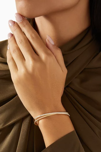 Crossover Diamond Two-row Bracelet in 18kt Yellow Gold