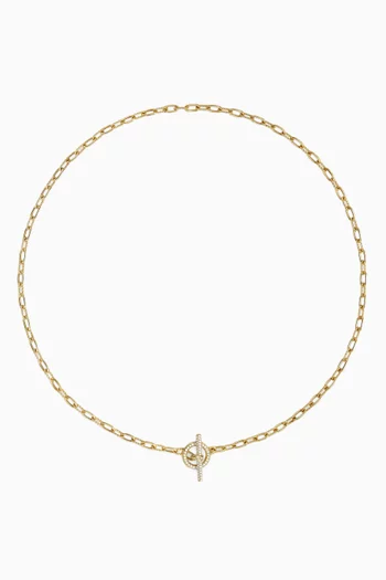 Madison® Pavé Diamond Toggle Chain Necklace in 18kt Yellow Gold