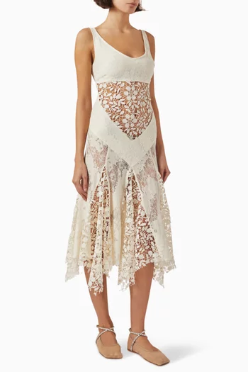 Ches Panelled Midi Dress in Lace