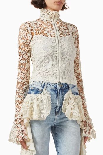 Jun Zip Top in Lace