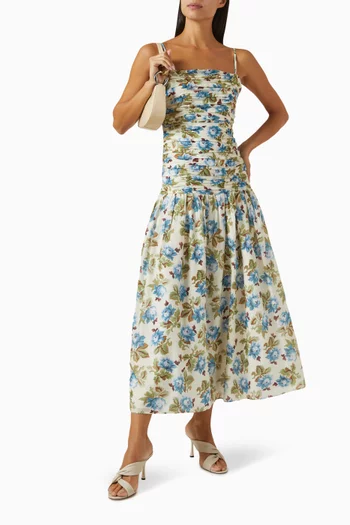 Raquel Maxi Dress in Cotton-silk