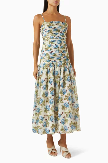 Raquel Maxi Dress in Cotton-silk