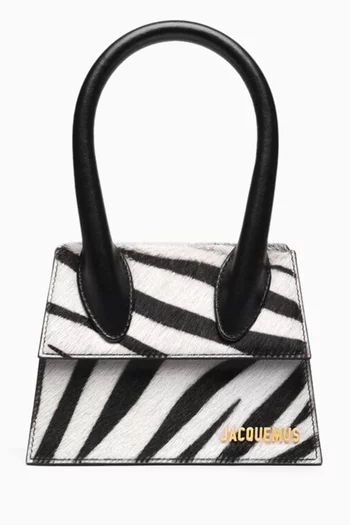 Le Chiquito Mini Tote Bag in Zebra-print Pony Hair