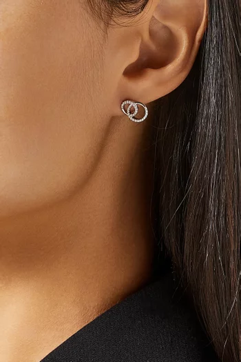Multi-shaped Diamond Stud Earrings in 18kt White Gold