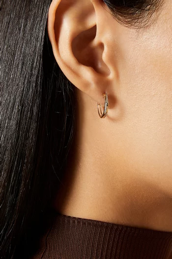 Circle Diamond Hoop Earrings in 18kt Gold