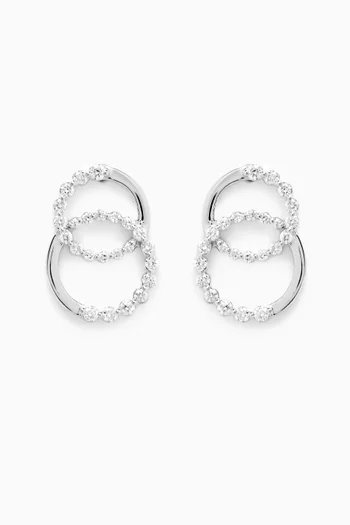 Multi-shaped Diamond Stud Earrings in 18kt White Gold
