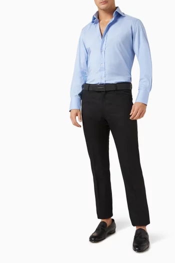 قميص بقصة ضيقة قطن بوبلين