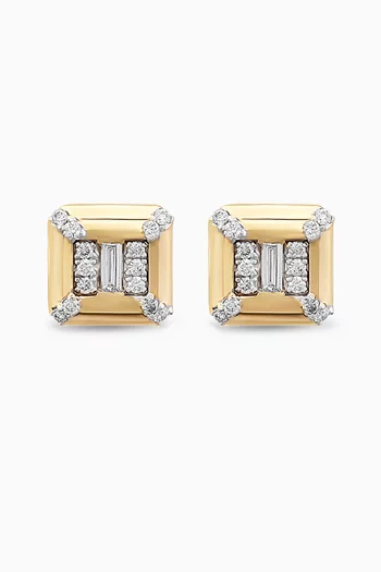 Heirloom Baguette Diamond Stud Earrings in 18kt Yellow Gold