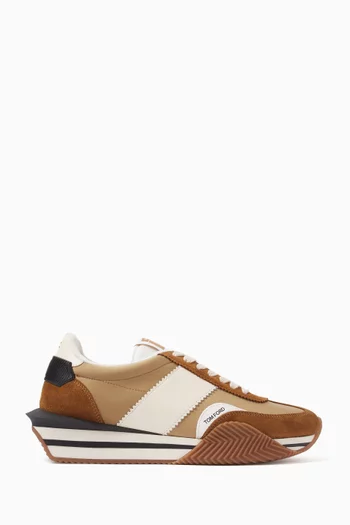 James Platform Sneakers in Suede and Leather