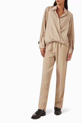 Draped Crossover Shirt in Lyocell-blend