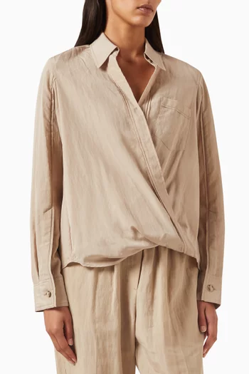 Draped Crossover Shirt in Lyocell-blend