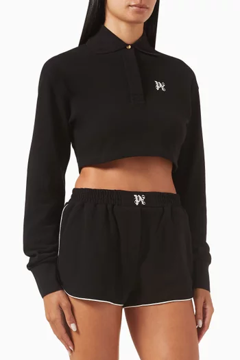 Monogram Cropped Shirt in Cotton