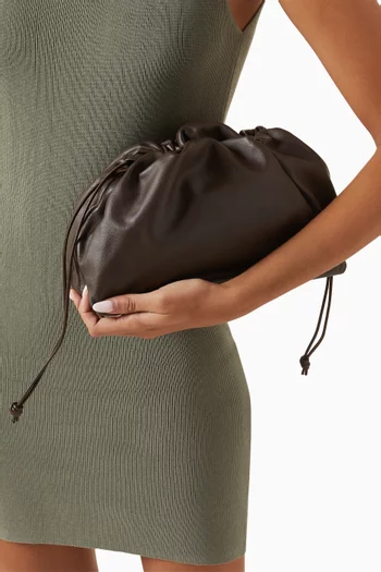 Soft Drawstring Bag in Leather