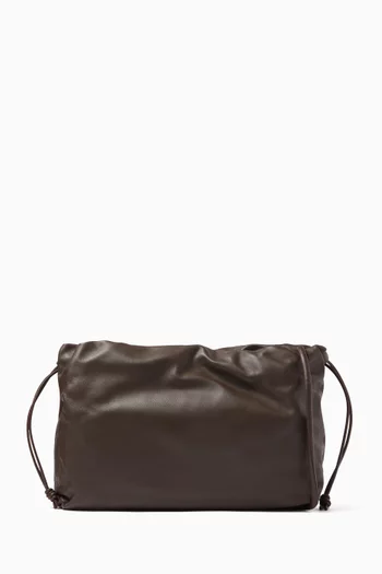 Soft Drawstring Bag in Leather