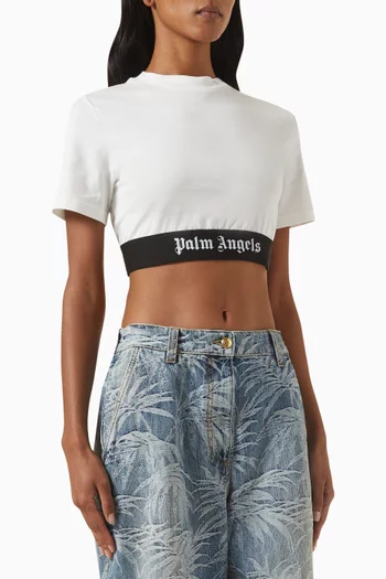 Logo Crop Top in Cotton