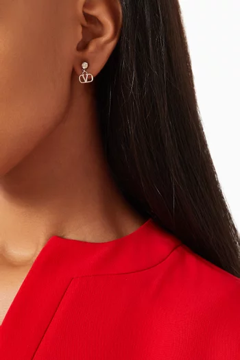 Valentino Garavani VLOGO Signature Swarovski® Earrings in Silver-tone Metal