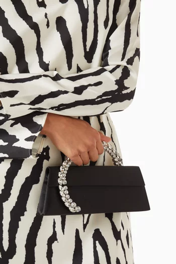 Diamanté Spiral Flap Bag in Satin