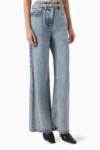 Belted Wide-leg Jeans