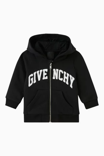 Buy Givenchy Black Logo Zip up Hoodie in Fleece For Baby Boys Online Ounass Bahrain