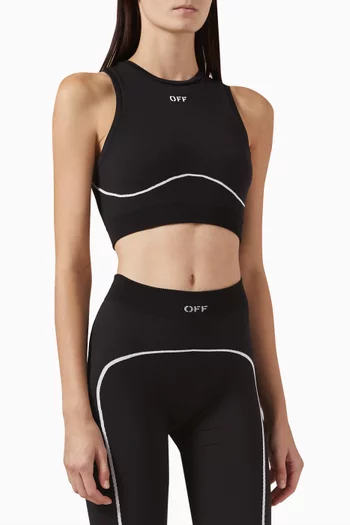 Logo Stamp Seamless Crop Top in Stretch-jersey