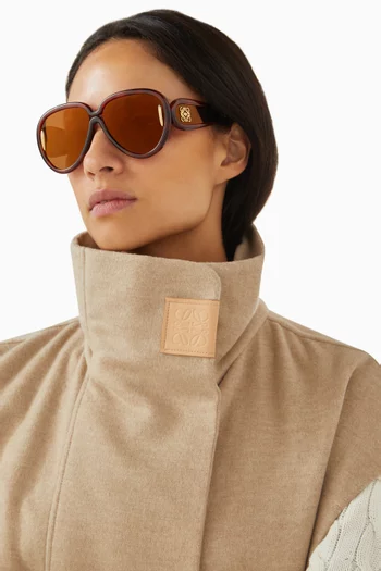 x Paula's Ibiza Pilot Mask Sunglasses in Acetate