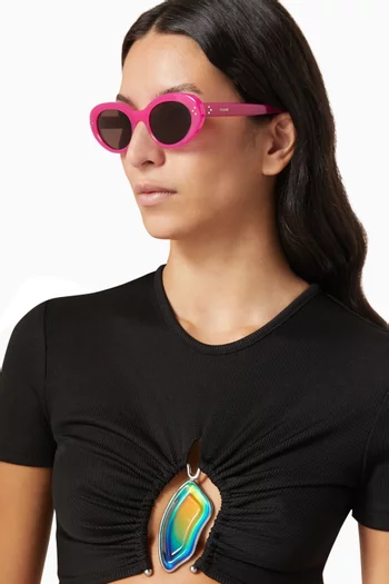 Triomphe Oval Sunglasses in Acetate
