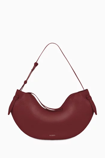 Fortune Cookie Shoulder Bag in Pebble Grained Leather